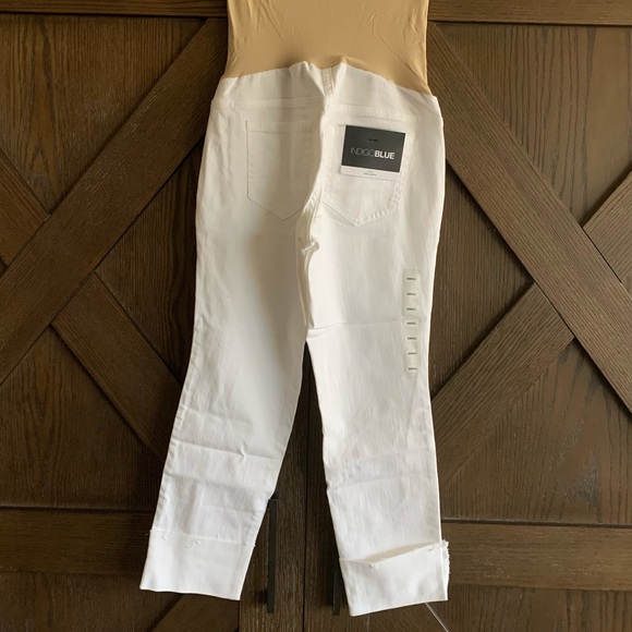 🎉HP🎉 Indigo Blue | White Cuffed Maternity Jeans - Picture 6 of 6